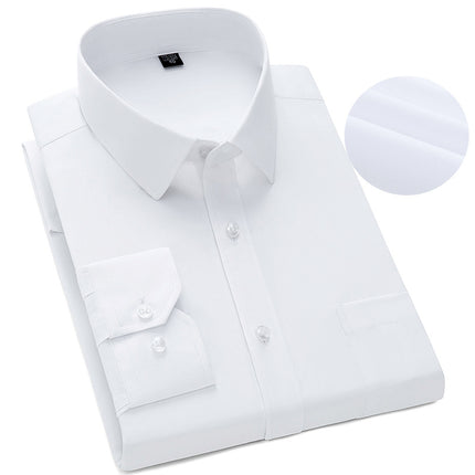 Shirt men's business solid color men's and women's long sleeve professional dress a generation of embroidered LOGO men's white shirt