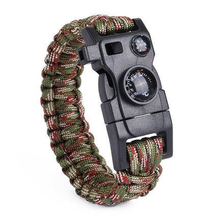 Outdoor Emergency Lifesaving Bracelet Survival Umbrella Rope Bracelet Mountaineering Bracelet Compass Whistle Multifunctional Handmade
