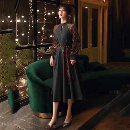 Red Dress Dress Women's Banquet Elegant Wedding dress Dress Mori Style Light Luxury Niche Daily Autumn