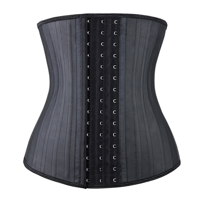25-Bone Waist Trainer Belt Matte Face Shaper Zipper 14-Row Buckle Belt Rubber Corset