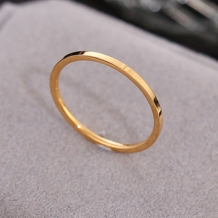 European and American Hot Titanium Steel Full Diamond Zircon Ring 18k Rose Gold Index Finger Couple Ring Ins Simple Trendy Jewelry for Women