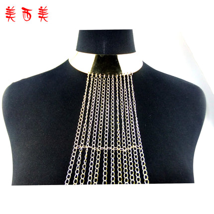 Aliexpress Supply European and American Jewelry Exaggerated Stylish Body Chain European and American Tassel Necklace Necklace Cross-Border Chest Chain