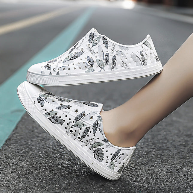 2025 Cross-Border Luchi Crocs Couple Graffiti Men's and Women's Casual Baotou Wading Outdoor Beach Breathable Sandals