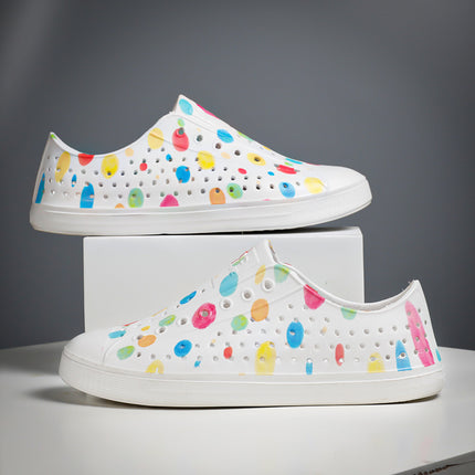 2025 Cross-Border Luchi Crocs Couple Graffiti Men's and Women's Casual Baotou Wading Outdoor Beach Breathable Sandals