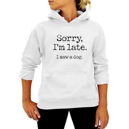 Sorry I 'mlate I saw a dog letter printed hooded vests autumn and winter Europe and the United States Amazon ebay
