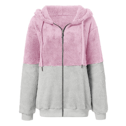 (in Stock) Amazon's Hot-Selling 2025 European and American Long-Sleeved Zip-Up Hooded Women's Sweatshirt Fleece Jacket