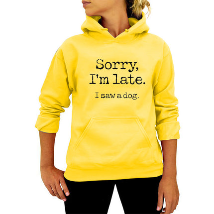 Sorry I 'mlate I saw a dog letter printed hooded vests autumn and winter Europe and the United States Amazon ebay
