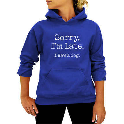 Sorry I 'mlate I saw a dog letter printed hooded vests autumn and winter Europe and the United States Amazon ebay