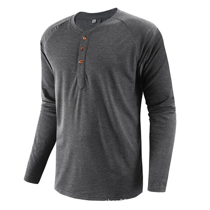 2024 Large Size Men's Long-Sleeved T-Shirt Raglan Sleeve T-Shirt Men's Casual Breathable Versatile Slim Fit Moisture-Wicking