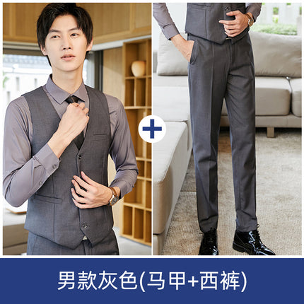 Professional Suit Vest suit KTV Waiter Hotel Unisex Work Clothes Bank Horse Clip Fold Uniform
