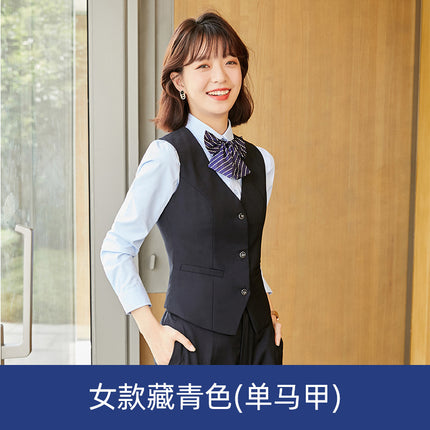 Professional Suit Vest suit KTV Waiter Hotel Unisex Work Clothes Bank Horse Clip Fold Uniform