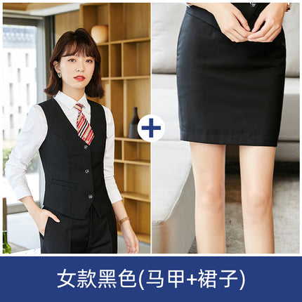 Professional Suit Vest suit KTV Waiter Hotel Unisex Work Clothes Bank Horse Clip Fold Uniform