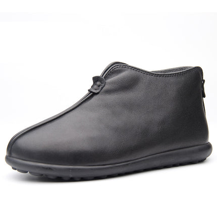 Old Beijing Cloth Shoes Men's Winter Cotton Shoes Genuine Leather Wool One-piece Warm Old Men's Cotton Shoes Men's Dad Shoes Men's Shoes 4748