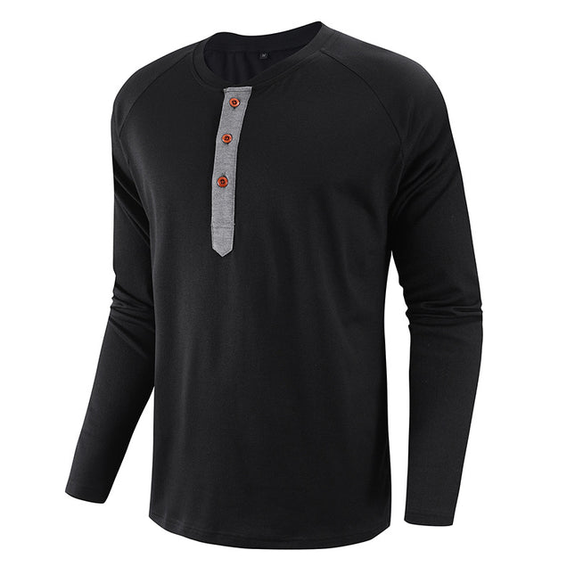 2024 Large Size Men's Long-Sleeved T-Shirt Raglan Sleeve T-Shirt Men's Casual Breathable Versatile Slim Fit Moisture-Wicking