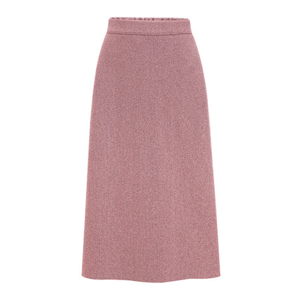 Wool Woolen Mid-Length Skirt for Women in Autumn and Winter New Retro High-Waist Slim Hip Skirt Mid-Length A-Line Skirt for Women