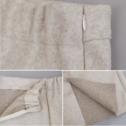 Wool Woolen Mid-Length Skirt for Women in Autumn and Winter New Retro High-Waist Slim Hip Skirt Mid-Length A-Line Skirt for Women