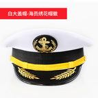 White Big Cap-Seamen's Embroidered Cap Badge / 56cm