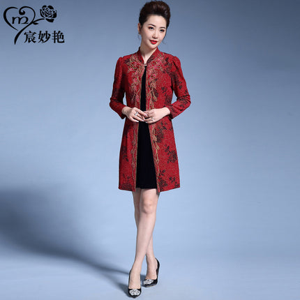 2024 New Autumn Clothing for Middle-Aged and Elderly Women, Gold Velvet Embroidered Suits, Large Size Mother's Clothing, Wedding Clothing, Dropshipping