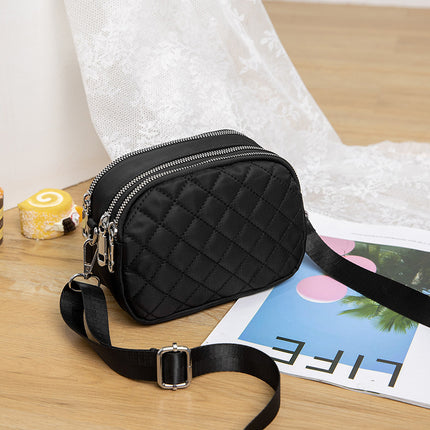Russia's Popular Women's Bag, Rhombus-Shaped Cross-Body Shoulder Bag, Casual Nylon Small Square Bag, Large Capacity, Fashionable