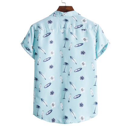 Cross-border 2021 Summer New Plus Large Size Men's Short-sleeved Shirt Casual Men's Floral Short-sleeved Shirt for Men