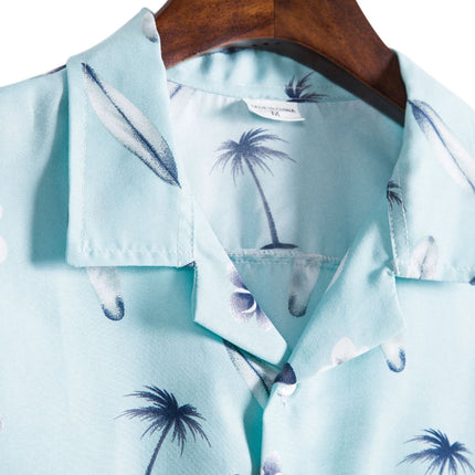 Cross-border 2021 Summer New Plus Large Size Men's Short-sleeved Shirt Casual Men's Floral Short-sleeved Shirt for Men
