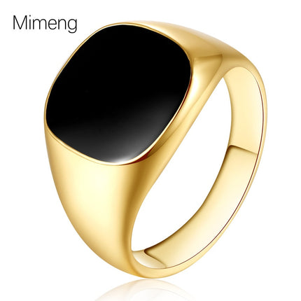 Amazon cross-border new black smooth ring men's simple niche design fashion personality temperament ring wholesale