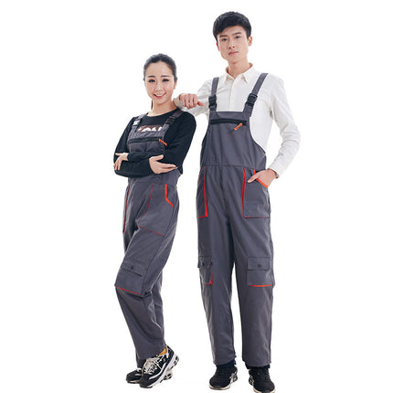 Korean Style Multi-Pocket Tool Work Clothes Suit Auto Repair Work Suit Overalls Gray Overalls Overalls