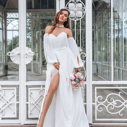 2026 European and American Autumn and Winter New Long-Sleeve Party Dress Amazon Long Elegant Mid-Waist Chiffon Women's Dress