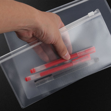 Factory wholesale transparent a4/a5/a6 zipper information bag waterproof storage bag thick file bag office invoice documents