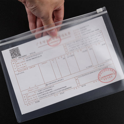 Factory wholesale transparent a4/a5/a6 zipper information bag waterproof storage bag thick file bag office invoice documents