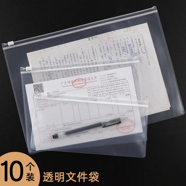 Factory wholesale transparent a4/a5/a6 zipper information bag waterproof storage bag thick file bag office invoice documents