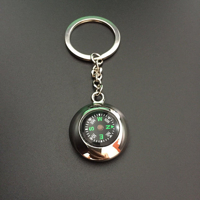 Wholesale men's rudder compass keychain creative small gifts key ring lettering LOGO advertising gifts