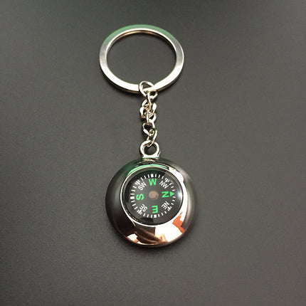 Wholesale men's rudder compass keychain creative small gifts key ring lettering LOGO advertising gifts