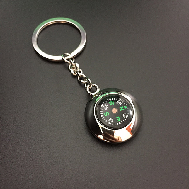 Wholesale men's rudder compass keychain creative small gifts key ring lettering LOGO advertising gifts