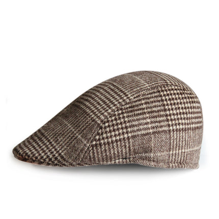Factory hat wholesale simple Plaid warm full seal woolen beret autumn and winter men's and women's cap forward hat