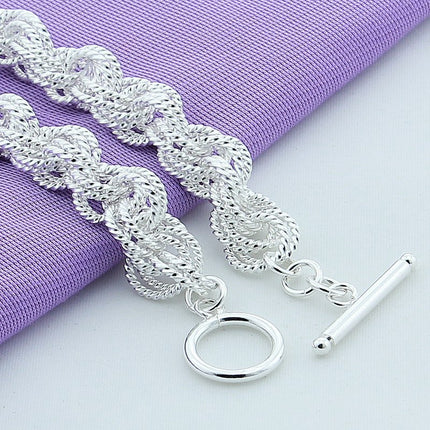 Silver-plated fashion bracelet car flower three-ring buckle three-ring fashion hot jewelry factory direct a generation of hair