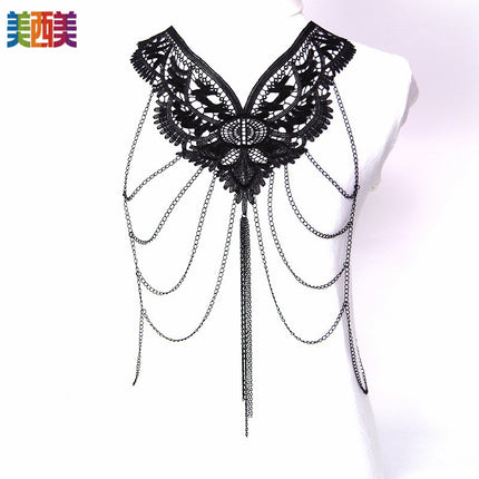 Meiximei Jewelry Black Lace Multi-Layer Tassel Export Jewelry Necklace Body Chain Body Chain