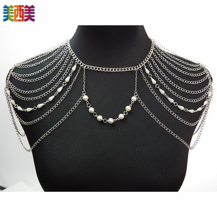 body chain jewelry European and American simple chain multi-layer shoulder chain body chain European and American exaggerated necklace