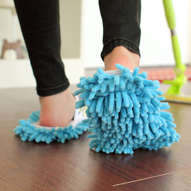 Chenille Floor Cleaning Slippers Removable Washable Mop Slippers Winter Open Toe S M L 10 Colors / Chaussons Chenille Nettoyage Sol Semelle Amovible Lavable Hiver Bout Ouvert S M L 10 Couleurs