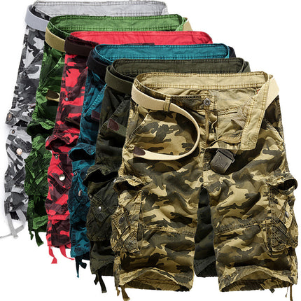 Summer Loose Casual Camouflage Multicolor Tooling Shorts plus size Multi-Pocket Pants