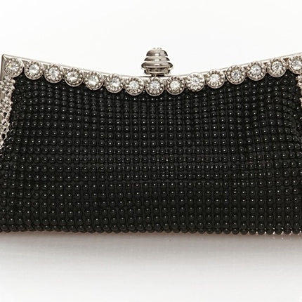 Cross-Border Ebay Aluminum Bead Evening Bag Aluminum Sheet Evening Clutch Bag Rhinestone Evening Bag Socialite Banquet Bag Factory Direct Sale