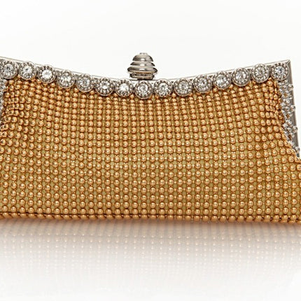 Cross-Border Ebay Aluminum Bead Evening Bag Aluminum Sheet Evening Clutch Bag Rhinestone Evening Bag Socialite Banquet Bag Factory Direct Sale
