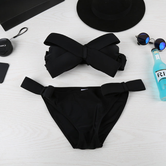 Fashion New Three-Dimensional Bow High-End Bikini Three-Piece Sexy Swimsuit Split Swimsuit Swimsuit for Women
