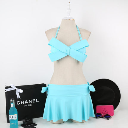 Fashion New Three-Dimensional Bow High-End Bikini Three-Piece Sexy Swimsuit Split Swimsuit Swimsuit for Women