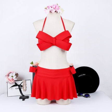 Fashion New Three-Dimensional Bow High-End Bikini Three-Piece Sexy Swimsuit Split Swimsuit Swimsuit for Women