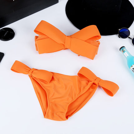 Fashion New Three-Dimensional Bow High-End Bikini Three-Piece Sexy Swimsuit Split Swimsuit Swimsuit for Women