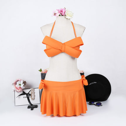 Fashion New Three-Dimensional Bow High-End Bikini Three-Piece Sexy Swimsuit Split Swimsuit Swimsuit for Women