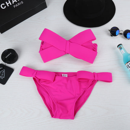 Fashion New Three-Dimensional Bow High-End Bikini Three-Piece Sexy Swimsuit Split Swimsuit Swimsuit for Women