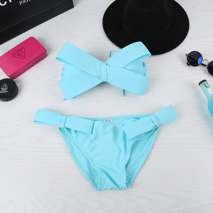Fashion New Three-Dimensional Bow High-End Bikini Three-Piece Sexy Swimsuit Split Swimsuit Swimsuit for Women