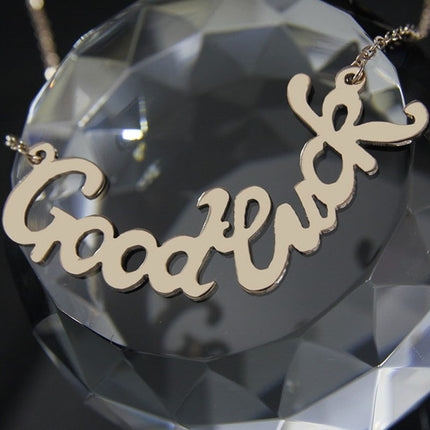Cross-border jewelry wholesale jewelry glossy letters goodluck ladies pendant necklace 418